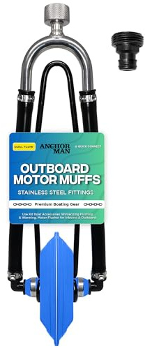 Anchor Man Outboard Motor Muffs Dual Feed Boat Motor Flusher, Water Muffs for Outboard Motor Flushing & Winterizing