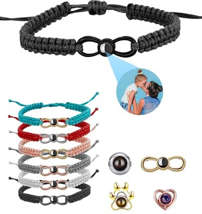 TESFANS Armband mit Bild, Personalisiertes Projektions Armband mit Foto, Personalisierte Foto Armbänder für Männer und Frauen, Geschenkidee für Paare, Freund und Freundin, Geburtstag, Jahrestag