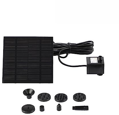 Pompa per fontana solare all'aperto, 5-1W kit pompa acqua solare fai da te con 9-6 ugelli fontane da bagno for uccelli solari for piscina da giardino all'aperto fontana ad energia solare(1.5W 7V)