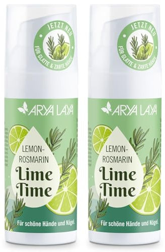 ARYA LAYA Lemon-Rosmarin Handpflege im Doppelpack (2 x 50 ml) - Lime Time (Special Edition) für zarte Hände, im praktischen Airless-Spender, vegan