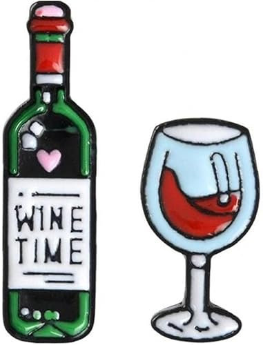 Broche Mini Mignon Verres à Vin et à Vin Paire Pins Vin Rouge Gobelet de Bouteille Broches Pin Insigne Broches et Épinglettes Bijouterie, Plastique
