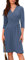 Damen A-Linien-Kleid Business Slim Fit mit Gürtel Hochzeitsgastkleider Alltagskleid Grau Blau L