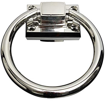 Türklopfer,Anschlagring für Haustür Türgriff Tür Pull Ring Knob Shiny Silber-Tropfen-Pull Ring Holztürklopfer Stuhl Pulls Griff