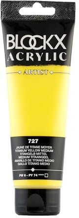 Blockx 61727BXC Acrylique Fine Opaque et Satinée - Jaune de titane moyen PW 6/PY 74 - 250ml