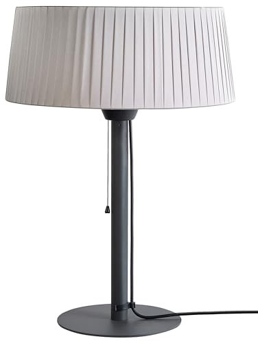 Moderner mobiler elektrischer Halogen-Terrassenheizer 1500 W Stahl Garten Terrasse Outdoor Zubehör Grau Olleria