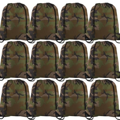 Boerni Tasche mit Kordelzug, leichter Camouflage-Rucksack, große Kapazität, Taschen für Outdoor-Sport, Fitnessstudio, Schwimmen, Wandern, Reisen, Party, Geschenk, Kinder-Party-Geschenk, mehrfarbig, L