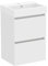 Baikal Mueble de Baño Mini. Mueble MONTADO. 2 Cajones Suspendido con Lavabo. Armario de Baño. Lavabo Ceramico. 45cm Blanco Mate.