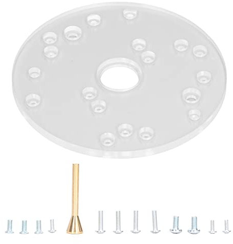 TOOLSGO Universal Router Plate Kit Transparent Acrylic Baseplate with Centering Pin for Bosch 6 1/2in Compatible with Ryobi
