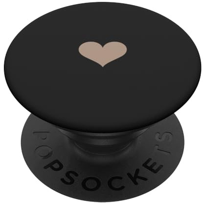 Mocha Brown Heart Love Minimalistic Heart PopSockets Adhesive PopGrip
