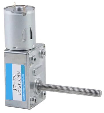 Moteur pas à pas, Moteur réducteur à vis sans fin DC 12V 4W 24V 6W, JGY370, vis filetée à couple élevé, arbre Long M6 50MM, vitesse réglable CW CCW,Couple élevé(40RPM,24VMotor and Bracket)