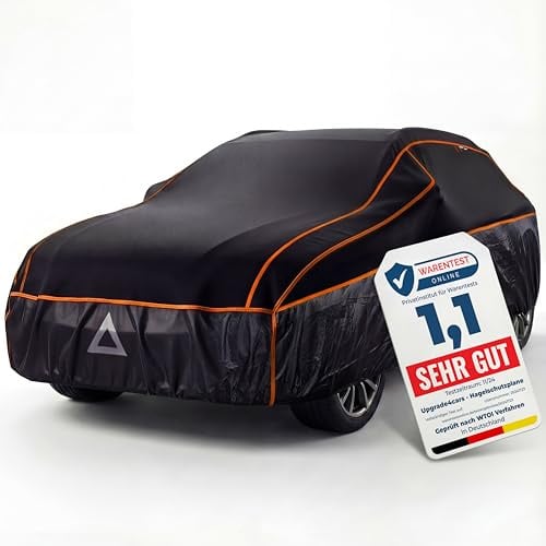 Upgrade4cars Bâche de Protection Voiture Extérieur Anti-Grêle Version 2026 | Housse Auto Universelle pour Été & Hiver | Accessoire pratique pour le véhicule | Qualité éprouvée