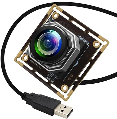 IFWATER Modulo fotocamera USB 5Megapixel 1944P 30fps Modulo fotocamera a colori con 185 gradi Autofocus Fisheye Lens Lightburn Webcam per Linux Mac OS Raspberry pi Ampiamente usato nel monitoraggio