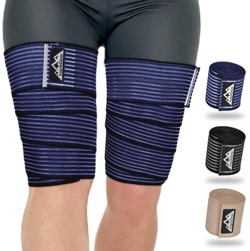 supregear 2 Pièces Bandes de Compression pour Ischio-Jambiers et Cuisses, Attelles Ajustables pour Entorses Musculaires, Bandages Élastiques pour Genou Mollet Bras Jambe, Unisexe, 150 cm