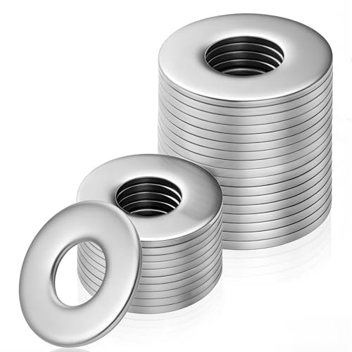 NZNSML 50 Stück Unterlegscheiben M8 x 30 x 1.5mm Edelstahl Beilagscheiben | 304 Edelstahl Karosseriescheiben Unterlegscheiben Runde Metallscheiben Flache Unterlegscheibe für Schrauben Muttern Bolzen