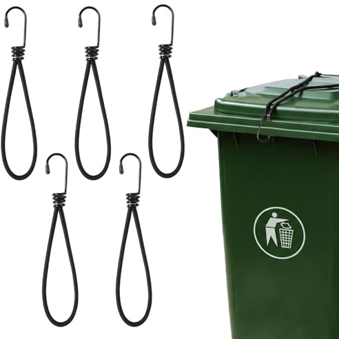Wheelie Bin Lock, 5 PCS Bin Locks Wheelie, Universal Wheelie bin Locks, Enhanced Security to Keep Out Neighbours & Wildlife for Use in High Winds Storms, Prevent Animals Rummaging, Wind & Spilling