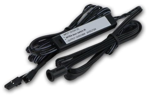 world-trading-net Micro-IR-Möbelschalter „Intra“ – Automatischer LED-Sensor 12V/24V für Schränke, Schubladen & Möbelbeleuchtung, Schwarz, berührungslos