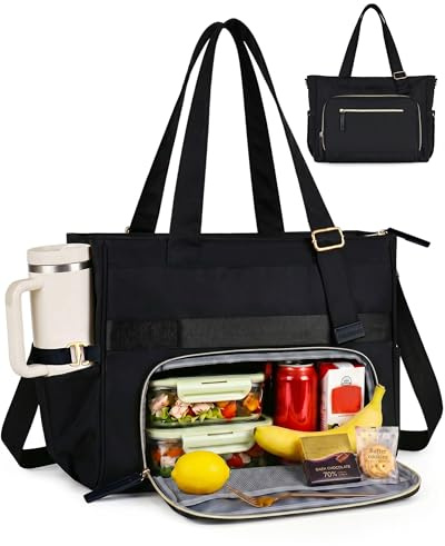 HOMESPON Isolierte Kühltasche Arbeitstasche Damen, 24,5L, 15,6 Zoll | Isolierte Kühltasche mit Schulterriemen & Becherhalter, für Arbeit & Reisen