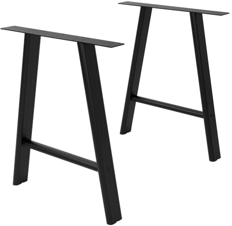 ML-Design Tischbeine Metall Schwarz 2er Set, Tischgestell Outdoor wetterfest, Tischfüße aus Stahl, Tischkufen A-Form, Schreibtischbeine Untergestell Möbelfüße für Esstisch Schreibtisch, 60x72 cm Flach