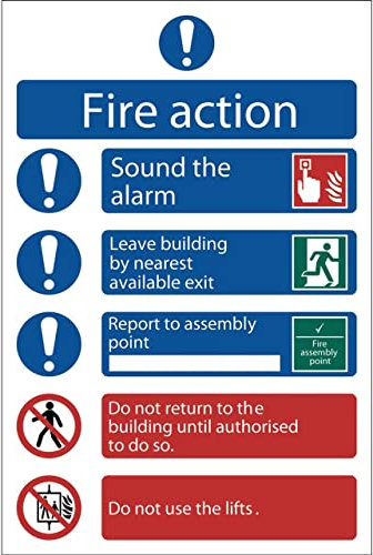 Draper 72156 Fire Action Procedure Mandatory Sign