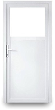 Nebeneingangstür mit Drückergarnitur - weiß - 90 x 210 cm - Innenöffnend - DIN Links - 2-fach-Verglasung - verschiedene Maße