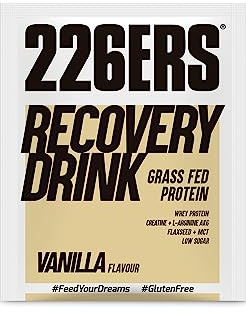 226ERS Recovery Drink, Recuperador Muscular en Polvo, Vainilla 1 x 50g | proteína Grass Fed para recuperar, proporción 1:1 proteína e hidratos, sin gluten y bajo en azúcares, sin aceite de palma