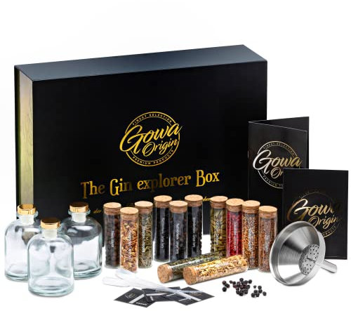 GOWA ORIGIN® Premium Gin Baukasten | Das Original, Made in Austria | Gin Set + 140-seitige Gin Bibel [E-Book] | Das #1 Gin Geschenkset! Gin selber machen Set