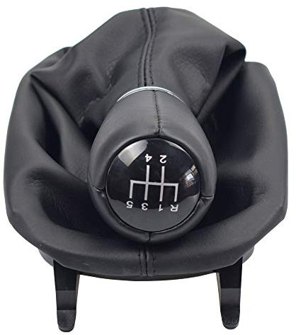 Hacreyatu Schaltknauf + Schaltsack + Rahmen - Leder - 5 Gang für SEAT Leon 1 MK1 Toledo II MK2 1998-2005 (5 Gang)