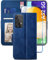 YATWIN Handyhülle für Samsung Galaxy A52S 5G Hülle +1 Stück Panzerglas Schutzfolie, Klapphülle Samsung Galaxy A52 Premium Leder Brieftasche Schutzhülle [Kartenfach][Stand] Handytasche Case, Blau