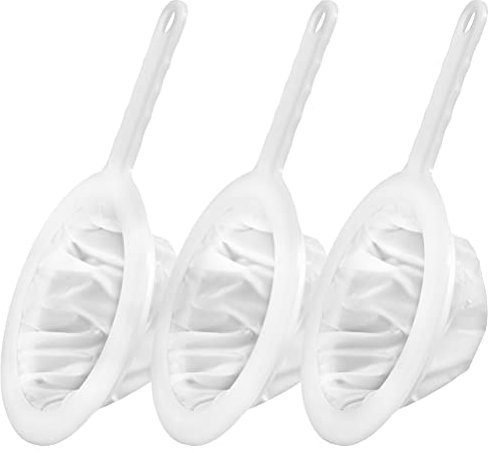 HQLESHUI 3 pezzi 100 maglie 200 maglie 400 maglia da cucina ultrafine in nylon filtro I plastica setaccio filtro cucchiaio per filtrare caffè, succo di latte, miele vino