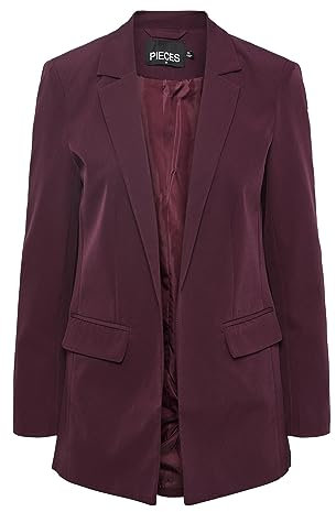 PIECES Damen Pcbozzy Ls Loose Blazer Noos Bc Klassischer Blazer, Grape Wine,XS