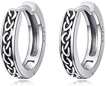 Nordische Kleine Creolen FüR MäNner Und Frauen 925er Sterlingsilber Huggie Ohrring Vatertagsschmuck Geschenk Hypoallergen Empfindliche Ohren