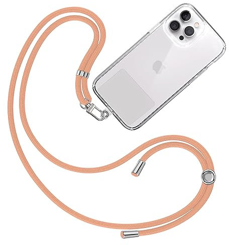 TBOC Cordon Collier Laniere Portable [Orange Clair] - Sangle Accrocher Coque Cou pour Pochette Telephone - Accessoire Bandouliere Attache Porte Etui Avec Lanyard Femme Homme Protection Integrale