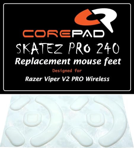 Corepad Skatez Pro 240 Pieds de Souris de Remplacement Compatibles avec Razer Viper V2 Pro Wireless