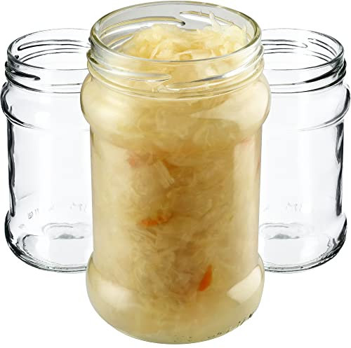 KADAX 50st kleine Einmachgläser 315 ml, fi66, Gläser für Honig, Marmeladengläser, Luftdichte Gläschen, Einmachglas, Rundgläser, Konfitürengläser, Honiggläser (50 Stück, Ohne Deckel)