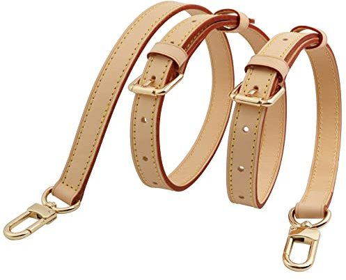 COLSEEY Genuine Vachetta Leather Crossbody Strap Genuine Leather Adjustable Replacement Strap for Shoulder Bag Handbag Purse