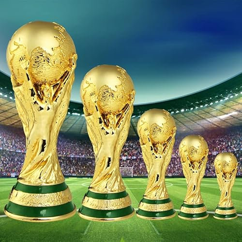 AMMICCO Trophée d'or de Football Trophée de Coupe du Monde Réplique de Coupe du Monde Collection de Souvenirs de Décorations pour Maison Bureau Cadeaux pour Fans (13cm)
