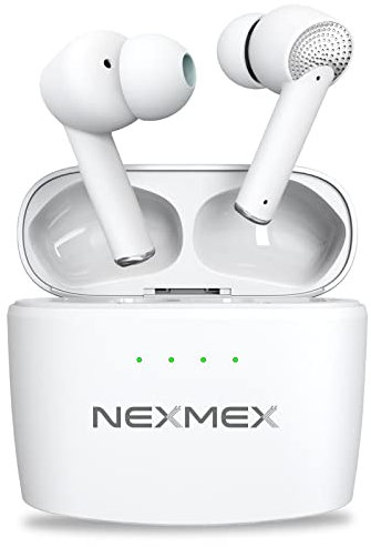 NEXMEX Earbuds Kopfhörer Bluetooth 5.2In-Ear Kabellos kompatibel mit Apple iPhone 16 16e 15 14 12 11 Plus Pro Max Hi-Fi Stereo Wireless Headset Anrufe ENC Geräuschunterdrückung, Farbe:Weiß