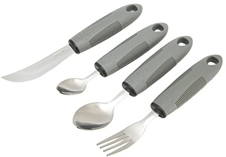 Brrnoo 4pcs Ustensiles Adaptatifs Couverts Ergonomiques Kit D'Aide Alimentaire Pour La RéAdaptation Pour HandicapéS Pour Personnes âges