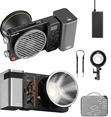 Zhiyun MOLUS X100 Combo LED Videoleuchte 100W Einstellbare 2700K-6500K LED Studio Dauerbeleuchtung Unterstützt APP-Steuerung mit Batterie Bowens Mount Adapter