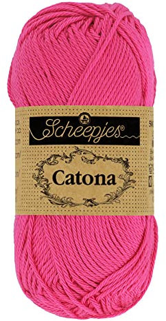 Scheepjes - Scheepjes Catona 114 Shocking Pink Yarn - 10x50g