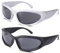 Charfia 2 Stück Sport Sonnenbrille, Wrap-Around-Sonnenbrille für Herren Sonnenbrillen Fahrradbrille Herren, Sunglasses Woman Man, Vintage Sonnenbrille Herren Damen Verspiegelt mit UV400-Schutz