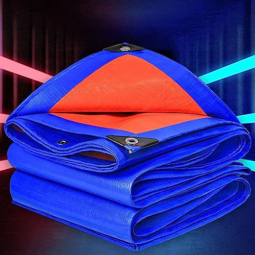 Telo impermeabile da Esterno 160g/m² Tessuto Rinforzato Protettivo Con Occhielli, Teli di Copertura per Esterni Antistrappo,Per Barca, Legno, Auto, Piscina (3x7m/9.8x23ft)