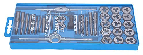 Set di Maschi e Filiere in Acciaio Al Carbonio, Set di Maschi e Filiere Metriche 40 Pezzi, Materiale in Acciaio Al Carbonio per Fresatura, Forniture Hardware per Utensili per