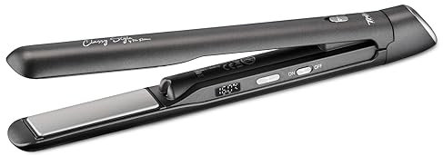 Trisa Kabelloses Haarglätter - 4 Temperaturstufen, USB-C, 30 Min. Nutzung, Keramikplatten, Glätteisen mit Akku, Display, Sicherung