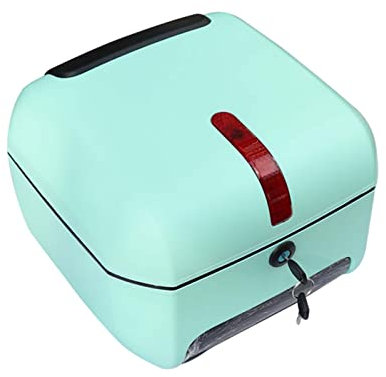 IkErna Rechteckige Motorrad -Top -Box Abs Wasserdicht, Scooter Top Case Mit Universeller Montage -Hardware -Nachtwarnung Licht/Yellow/Green