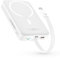Baseus Magsafe Power Bank PD 30W, 10000mAh Batería Externa Magnética con Cable USB-C Integrado (Carga/Descarga) para iPhone 15/14/13/12 Series, Mini Power Bank, Powerbank Inalámbrico, Blanco