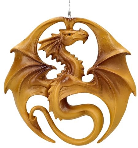 Fantasy Weihnachtsschmuck Drachen Medaille von Anne Stokes, 12,5 cm, Geschenkbox, Weihnachtskugel, Fantasy, Gothic, Deko