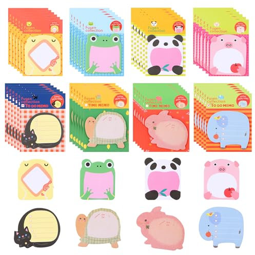 48 Blöcke/960 Blätter Selbstklebende Notizblöcke,Cartoon Haftnotizen Sticky Notes Haftnotizen Klebezettel Kleine Geschenke für Schüler Kinder (8 Stile)