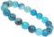 ELEDORO Stretch Armband aus echten Edelsteinen-Perlen 10mm: für Energie und Harmonie (Streifen Achat blau)