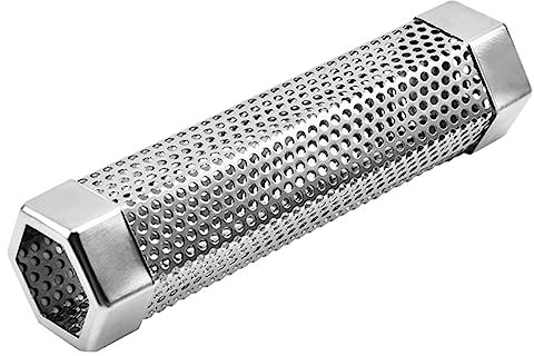 INOOMP Räucherrohr aus Edelstahl 304 Wiederverwendbar Rostfrei und Hitzebeständig für Grillen und Kalträuchern Leicht zu Reinigen